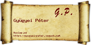 Gyügyei Péter névjegykártya